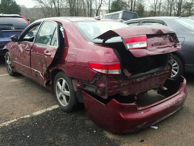 1HGCM56834A105516 - 2004 HONDA ACCORD EX BURGUNDY photo 3