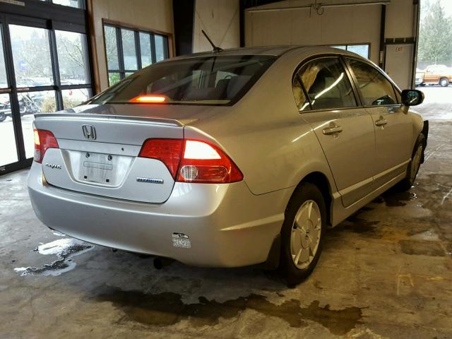 JHMFA36276S022252 - 2006 HONDA CIVIC HYBR SILVER photo 4