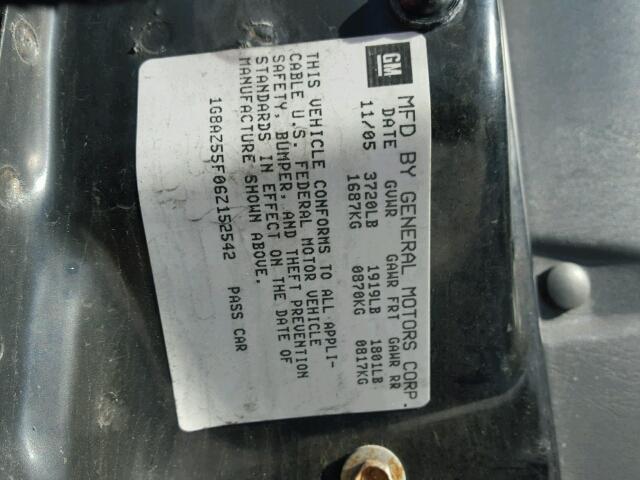 1G8AZ55F06Z152542 - 2006 SATURN ION LEVEL SILVER photo 10