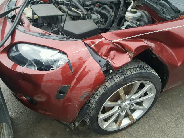 JM1NC25F660111764 - 2006 MAZDA MX-5 MIATA BURGUNDY photo 9