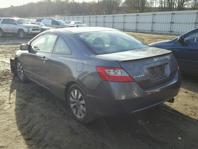 2HGFG12809H514567 - 2009 HONDA CIVIC EX GRAY photo 3