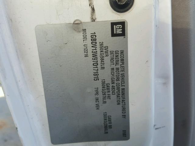 1GBDV13W97D171815 - 2007 CHEVROLET UPLANDER I WHITE photo 10