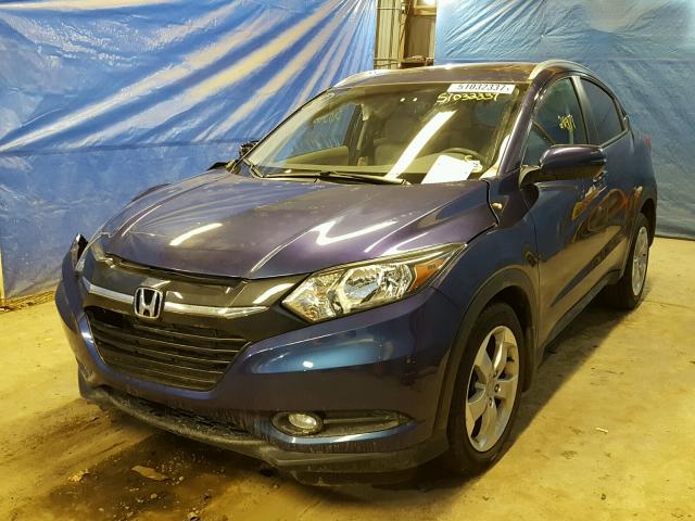 3CZRU6H79GM733763 - 2016 HONDA HR-V EXL BLUE photo 2