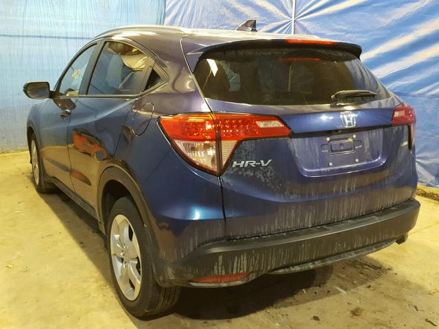 3CZRU6H79GM733763 - 2016 HONDA HR-V EXL BLUE photo 3