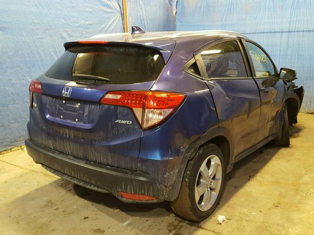 3CZRU6H79GM733763 - 2016 HONDA HR-V EXL BLUE photo 4