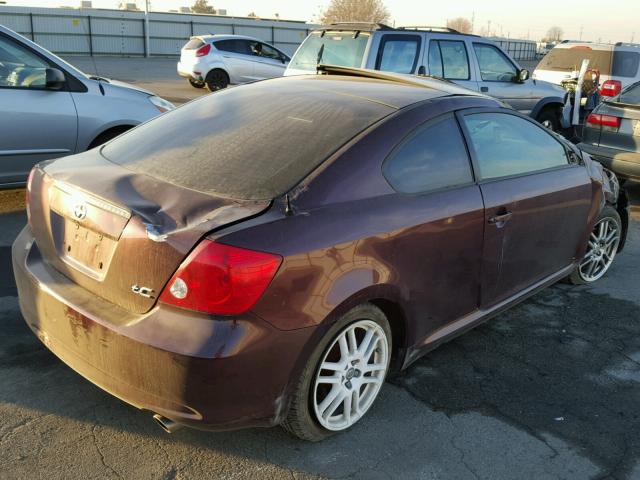 JTKDE177570203383 - 2007 TOYOTA SCION TC BURGUNDY photo 4