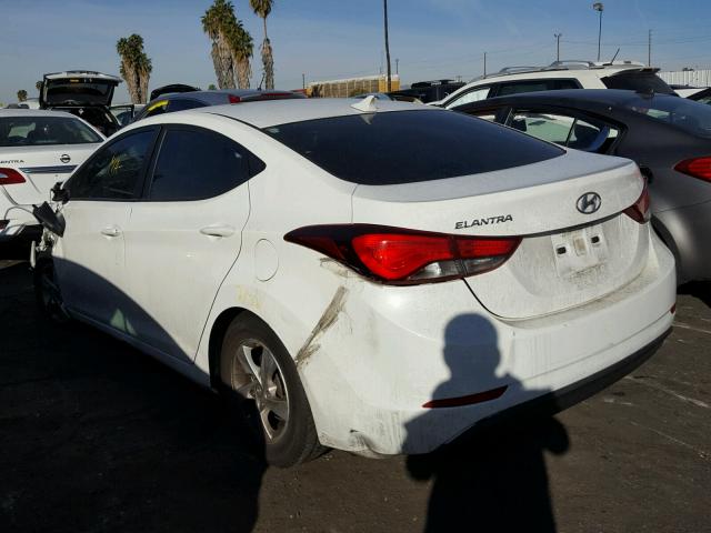 5NPDH4AEXEH516145 - 2014 HYUNDAI ELANTRA SE WHITE photo 3