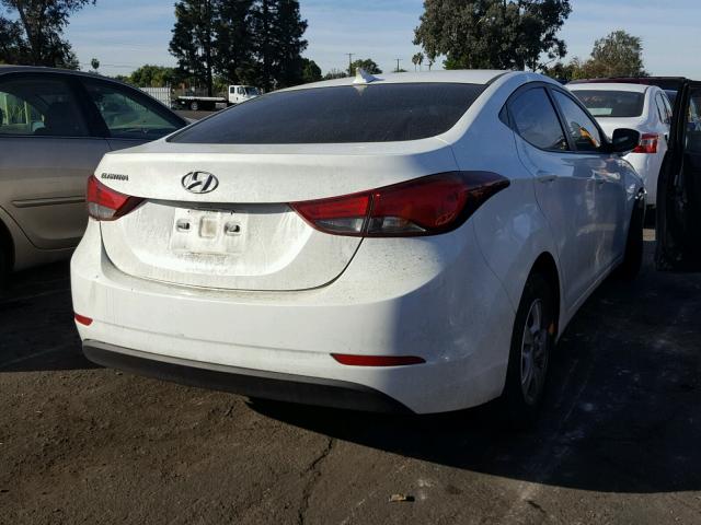 5NPDH4AEXEH516145 - 2014 HYUNDAI ELANTRA SE WHITE photo 4