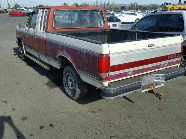 1FTEX14H4KKB53222 - 1989 FORD F150 RED photo 3