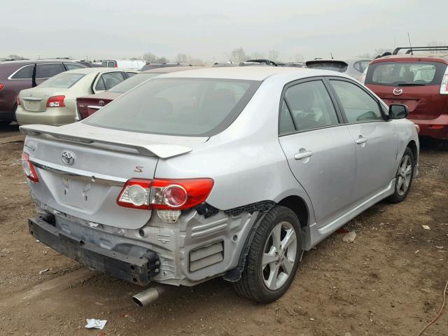 2T1BU4EE4CC780071 - 2012 TOYOTA COROLLA BA SILVER photo 4