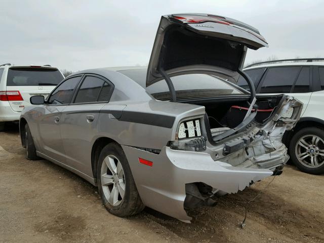 2B3CL3CG2BH553425 - 2011 DODGE CHARGER GRAY photo 3