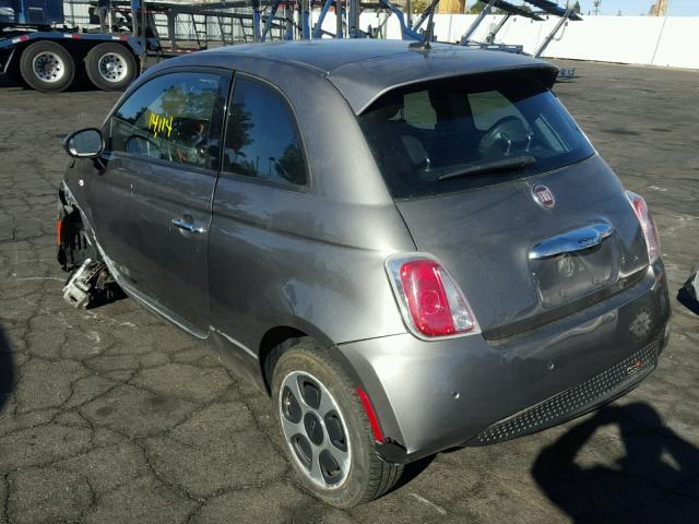 3C3CFFGE1DT712675 - 2013 FIAT 500 ELECTR GRAY photo 3