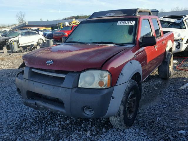 1N6ED27Y61C385160 - 2001 NISSAN FRONTIER C RED photo 2