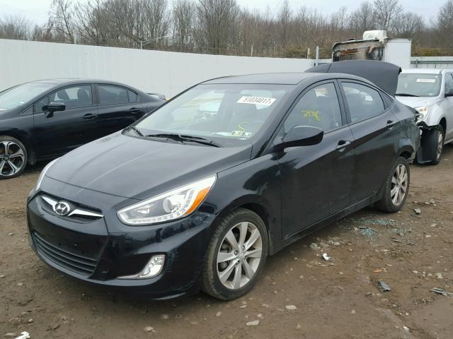 KMHCU4AE0EU739948 - 2014 HYUNDAI ACCENT GLS BLACK photo 2