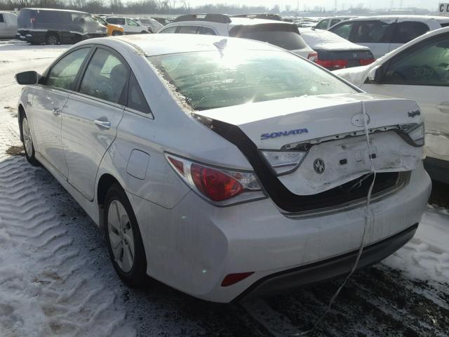 KMHEC4A43DA077804 - 2013 HYUNDAI SONATA HYB WHITE photo 3