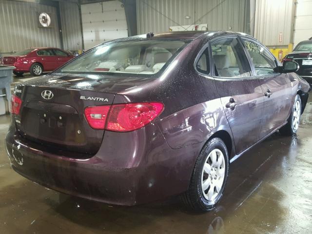 KMHDU46D18U585260 - 2008 HYUNDAI ELANTRA GL MAROON photo 4