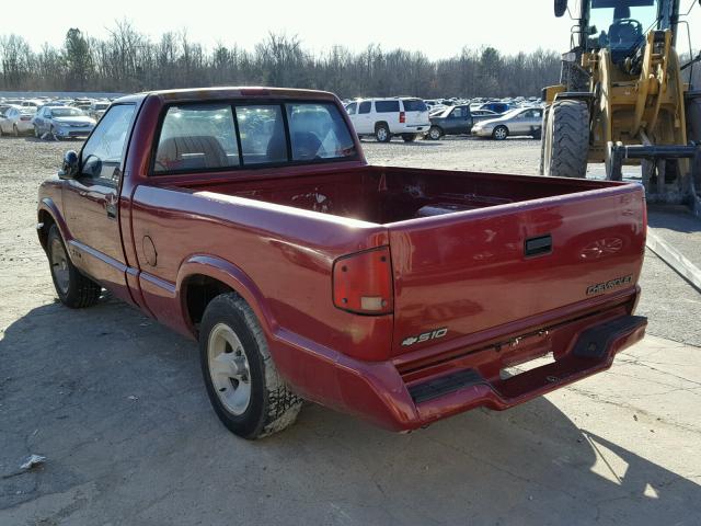 1GCCS144XVK250030 - 1997 CHEVROLET S TRUCK S1 MAROON photo 3