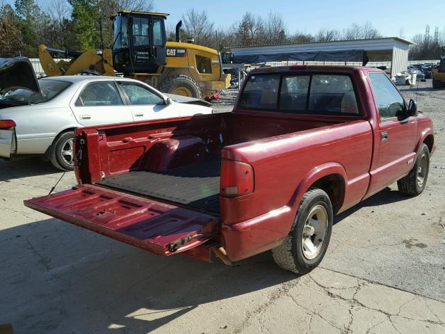 1GCCS144XVK250030 - 1997 CHEVROLET S TRUCK S1 MAROON photo 4