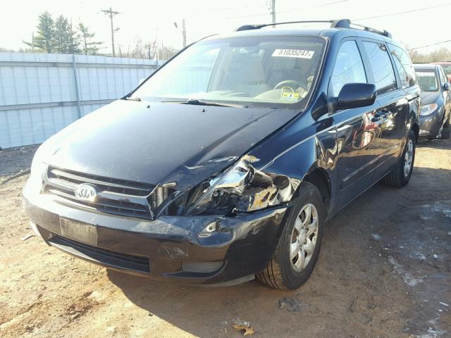 KNDMB233166050277 - 2006 KIA SEDONA EX BLACK photo 2