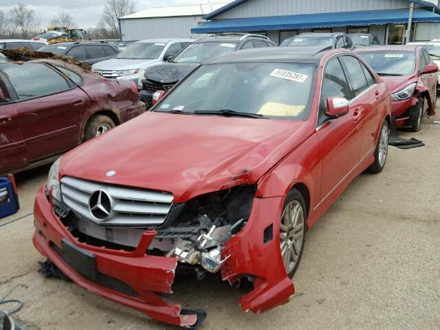 WDDGF81X38F114970 - 2008 MERCEDES-BENZ C 300 4MAT RED photo 2