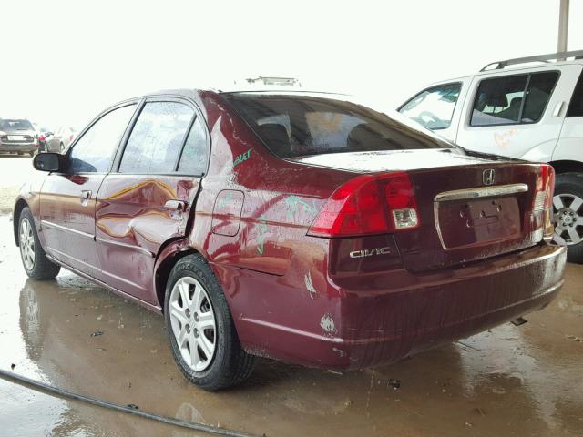 2HGES26753H575552 - 2003 HONDA CIVIC EX MAROON photo 3