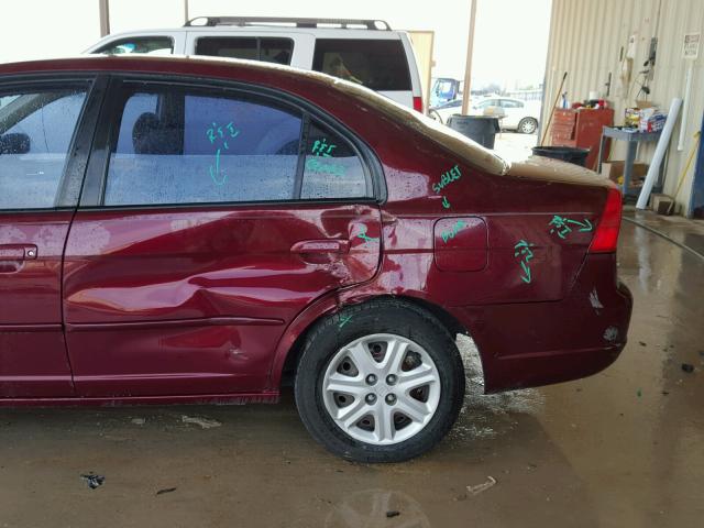 2HGES26753H575552 - 2003 HONDA CIVIC EX MAROON photo 9