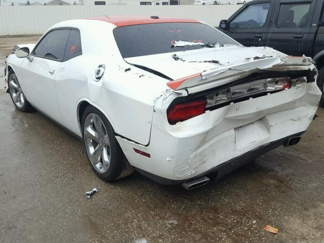 2C3CDYBT7DH676264 - 2013 DODGE CHALLENGER WHITE photo 3