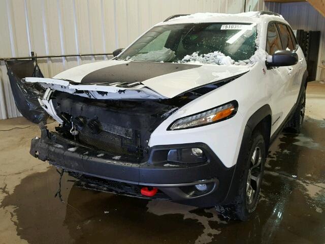 1C4PJMBS0FW702214 - 2015 JEEP CHEROKEE T WHITE photo 2