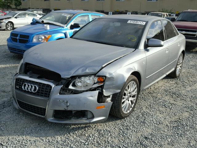 WAUDF78E18A162778 - 2008 AUDI A4 2.0T QU SILVER photo 2