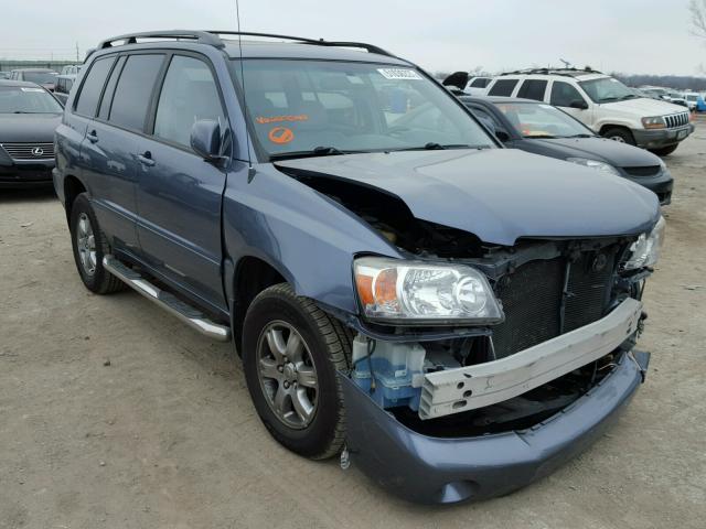 JTEEP21A970223244 - 2007 TOYOTA HIGHLANDER BLUE photo 1