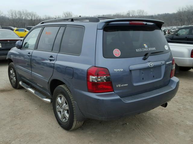 JTEEP21A970223244 - 2007 TOYOTA HIGHLANDER BLUE photo 3