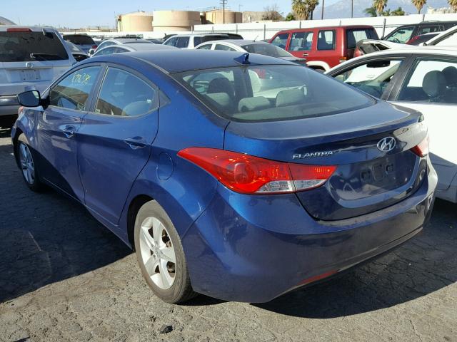 KMHDH4AE8DU727764 - 2013 HYUNDAI ELANTRA GL BLUE photo 3