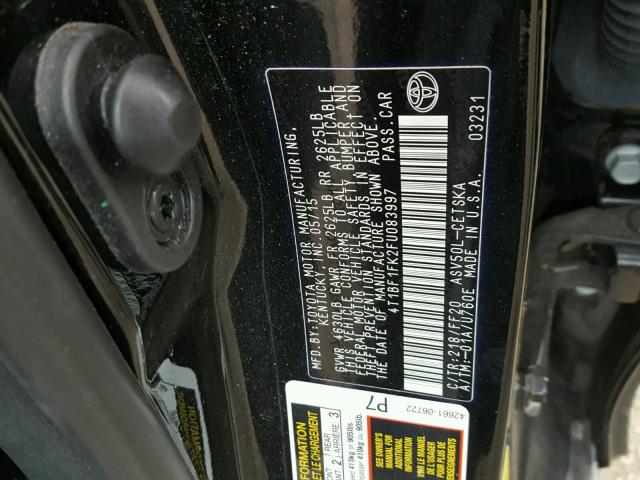 4T1BF1FK2FU083997 - 2015 TOYOTA CAMRY LE BLACK photo 10