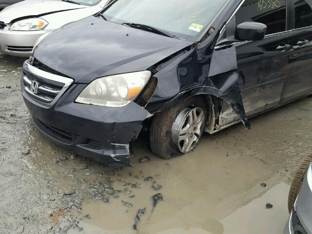 5FNRL38756B080827 - 2006 HONDA ODYSSEY EX BLACK photo 9