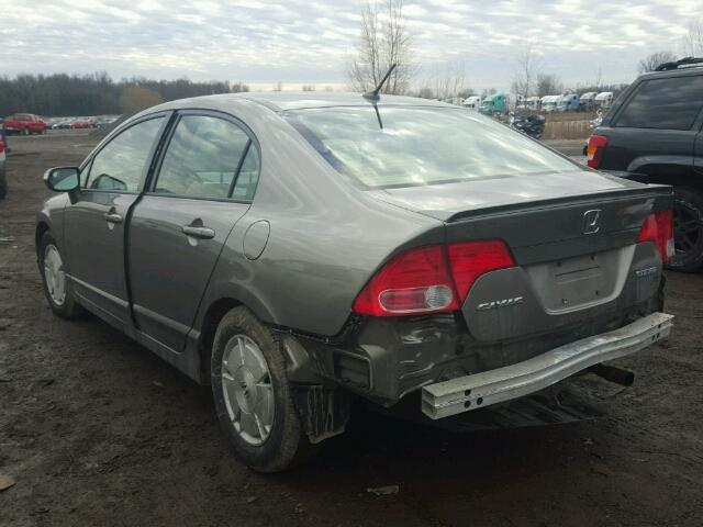 JHMFA36208S022726 - 2008 HONDA CIVIC HYBR BROWN photo 3