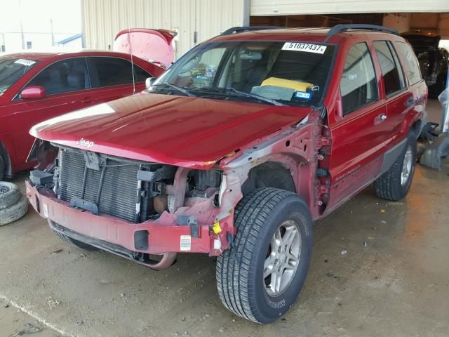 1J4GW48S62C126465 - 2002 JEEP GRAND CHER RED photo 2