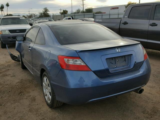 2HGFG12609H518035 - 2009 HONDA CIVIC LX BLUE photo 3