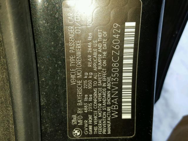 WBANV13508CZ60429 - 2008 BMW 528 XI BLACK photo 10