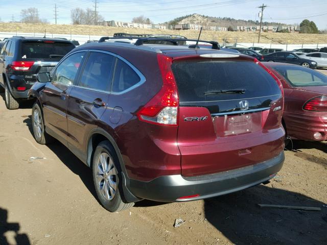 5J6RM4H73EL064327 - 2014 HONDA CR-V EXL BURGUNDY photo 3