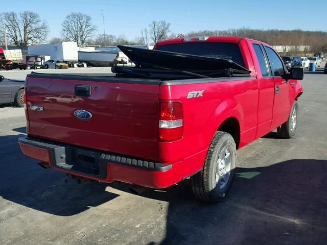 1FTRX12W47FB51358 - 2007 FORD F150 RED photo 4