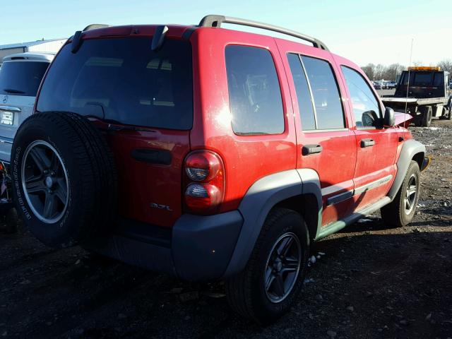 1J4GL48K75W557893 - 2005 JEEP LIBERTY SP RED photo 4