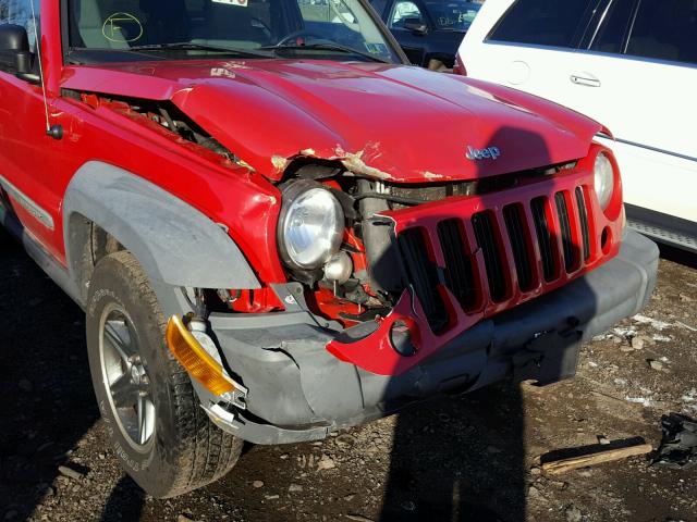 1J4GL48K75W557893 - 2005 JEEP LIBERTY SP RED photo 9