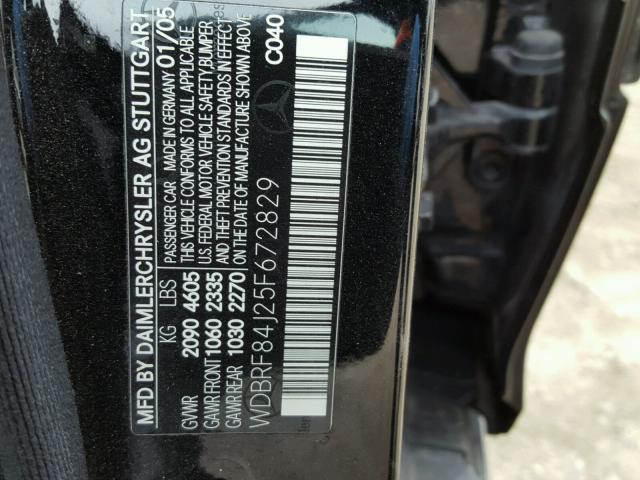 WDBRF84J25F672829 - 2005 MERCEDES-BENZ C 320 4MAT BLACK photo 10