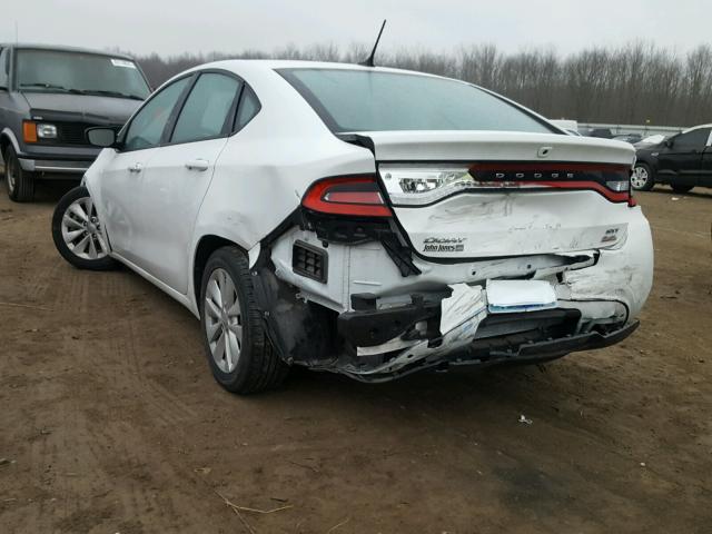 1C3CDFBB3ED903136 - 2014 DODGE DART SXT WHITE photo 3