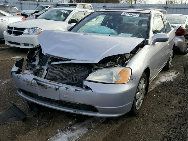 1HGEM22972L000923 - 2002 HONDA CIVIC EX SILVER photo 2