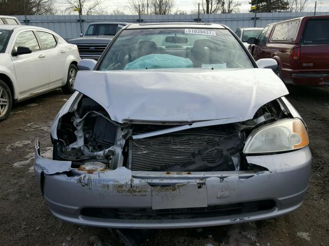 1HGEM22972L000923 - 2002 HONDA CIVIC EX SILVER photo 9