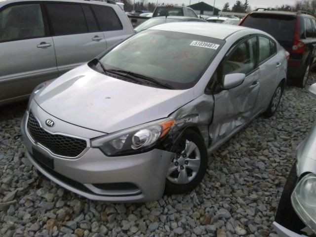 KNAFK4A68G5524277 - 2016 KIA FORTE LX SILVER photo 2