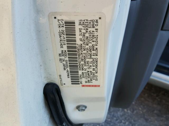 JT2BG28K810549400 - 2001 TOYOTA CAMRY LE 白色 照片 10