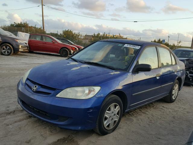 2HGES16354H643096 - 2004 HONDA CIVIC DX V BLUE photo 2