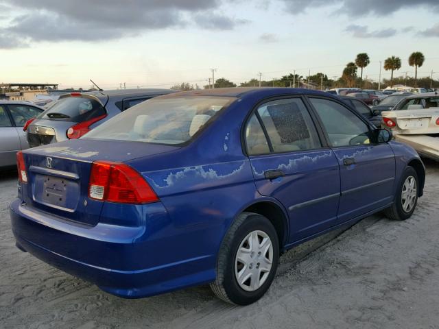 2HGES16354H643096 - 2004 HONDA CIVIC DX V BLUE photo 4